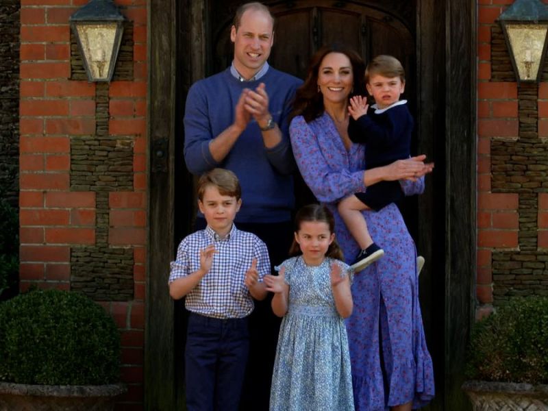 Prinz William und Herzogin Kate mit ihren drei Kindern