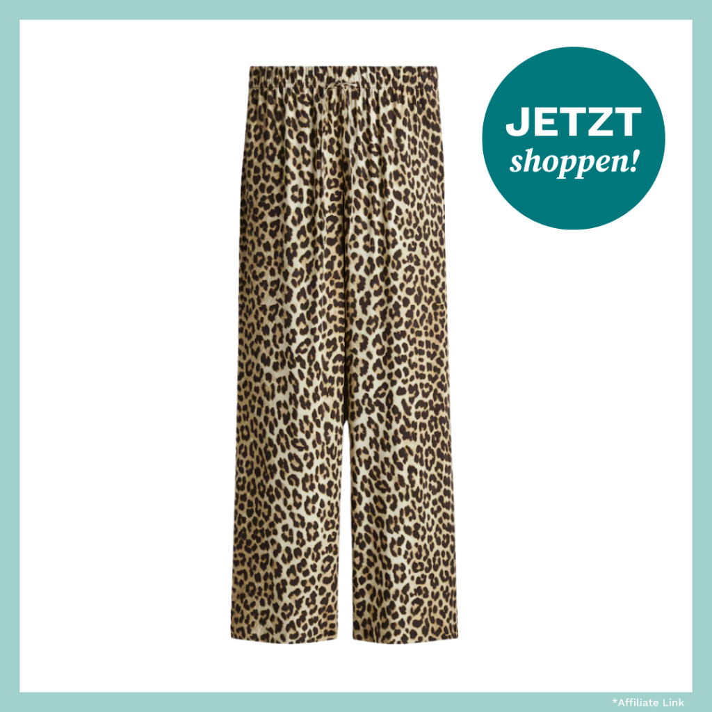 Weite Hose mit Leopardenmuster