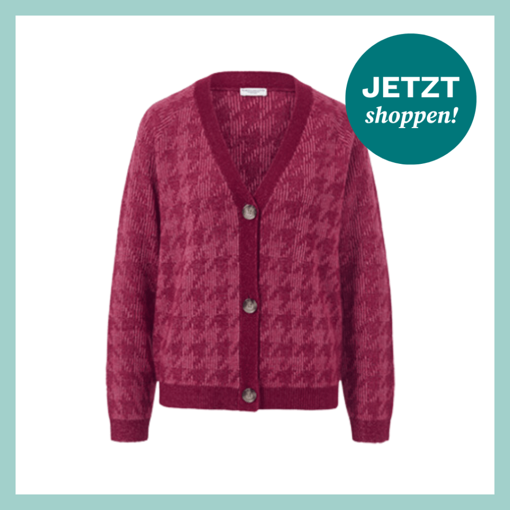 Rot gemusterter Cardigan im Vintage-Look