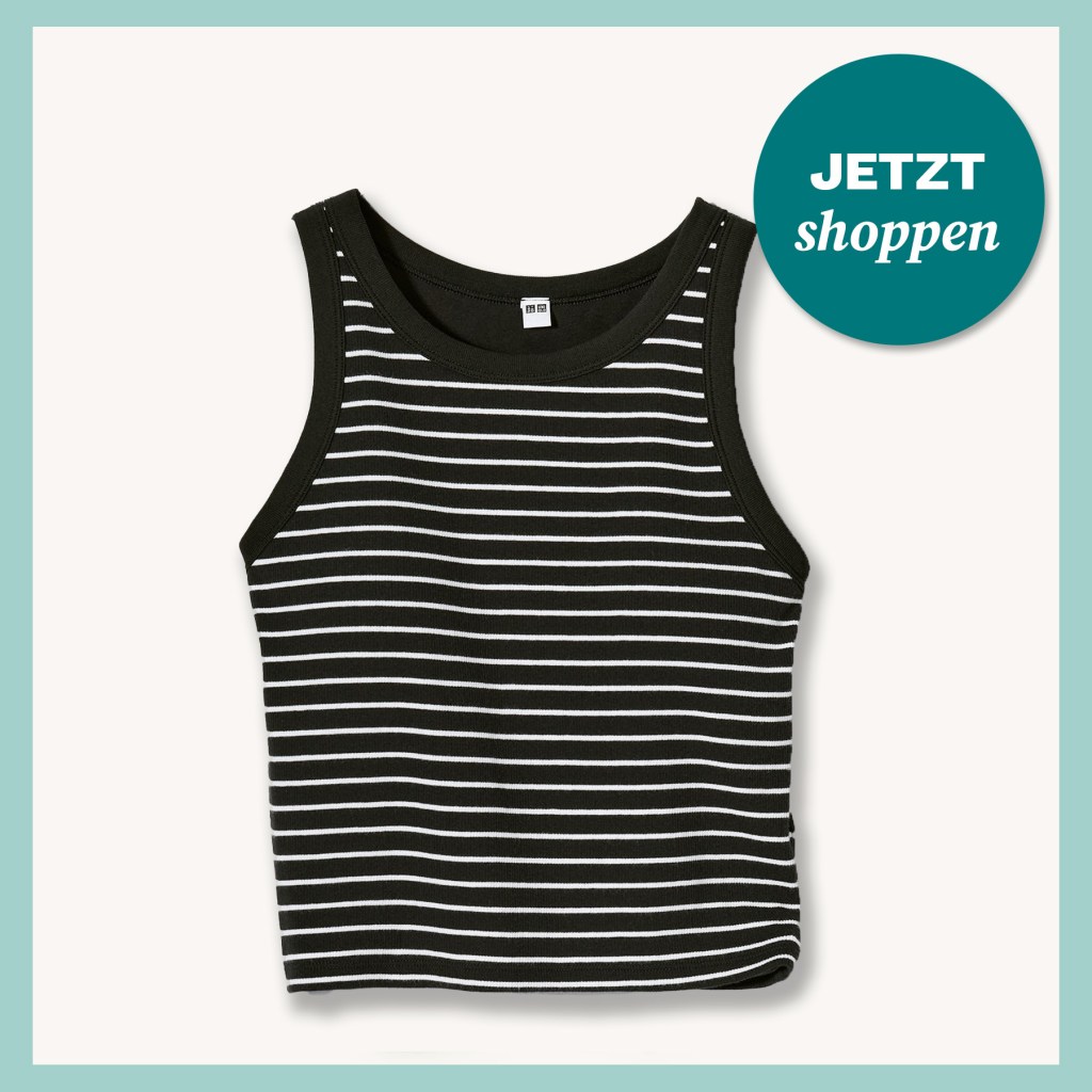 Das gerippte- cropped BH-Top von Uniqlo.