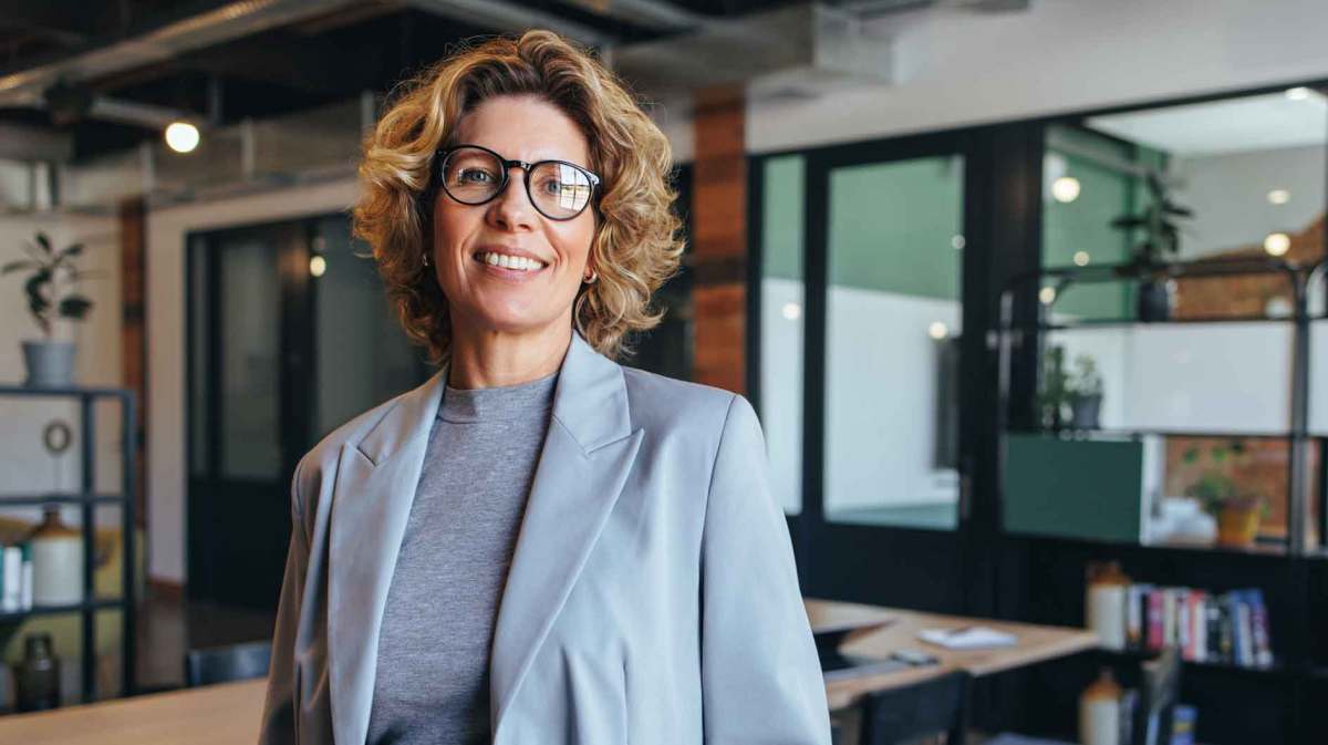 Frau mittleren Alters im Büro.