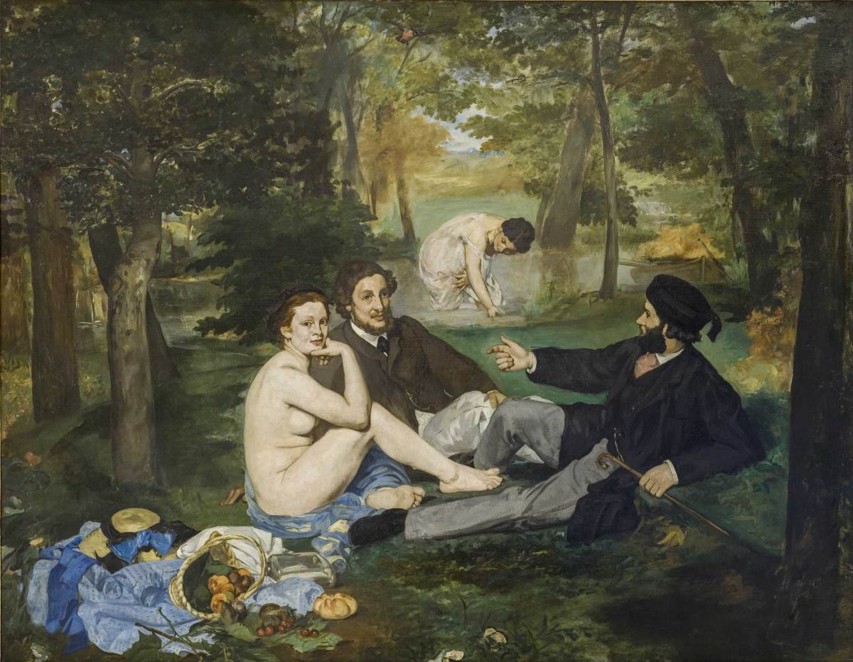 Edouard Manet, Le Déjeuner sur l'herbe - Frühstück im Freien, 1863, Öl auf Leinwand. Musee d'Orsay, Paris, Frankreich