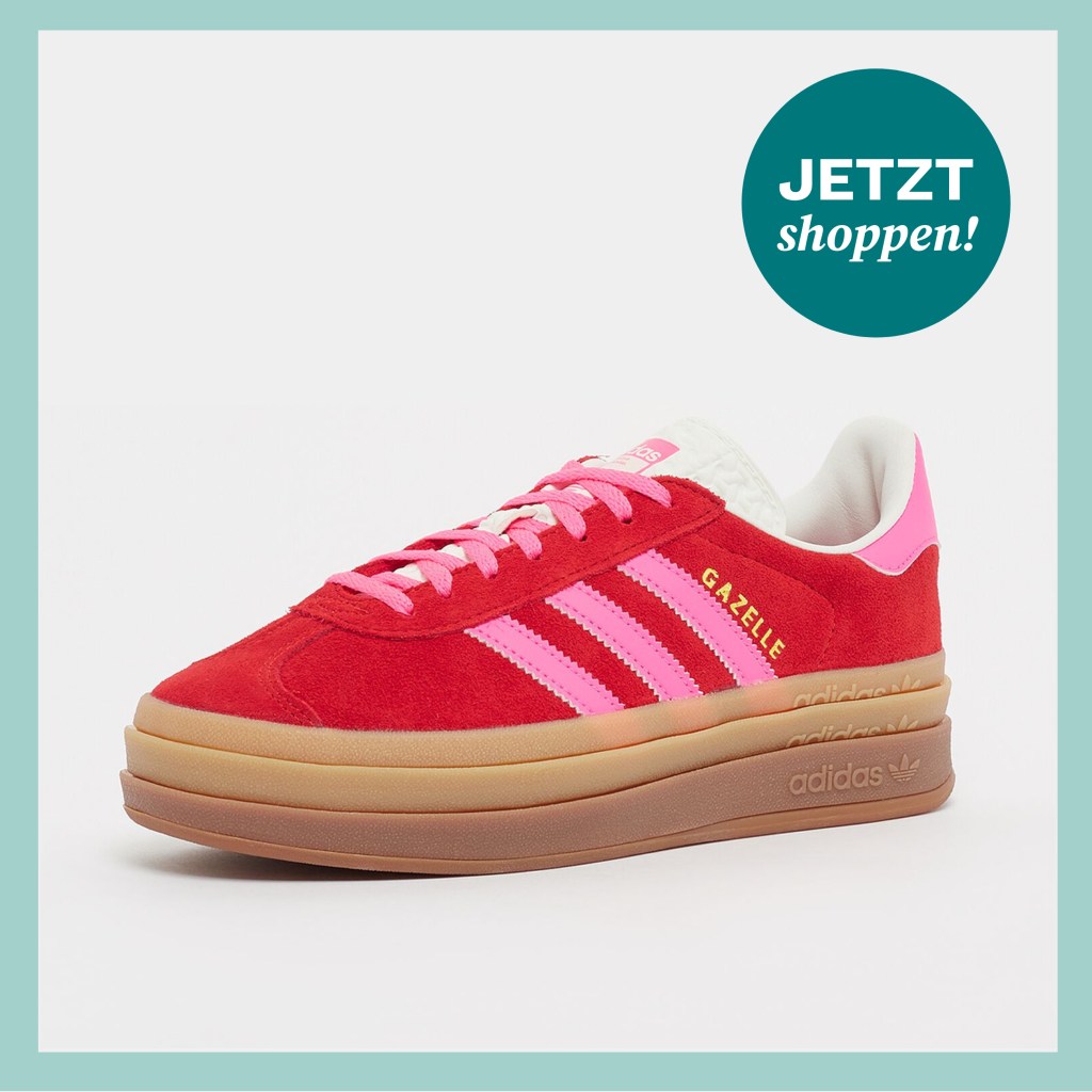 Adidas Gazelle Sneaker in rot und pink, Produktbild.