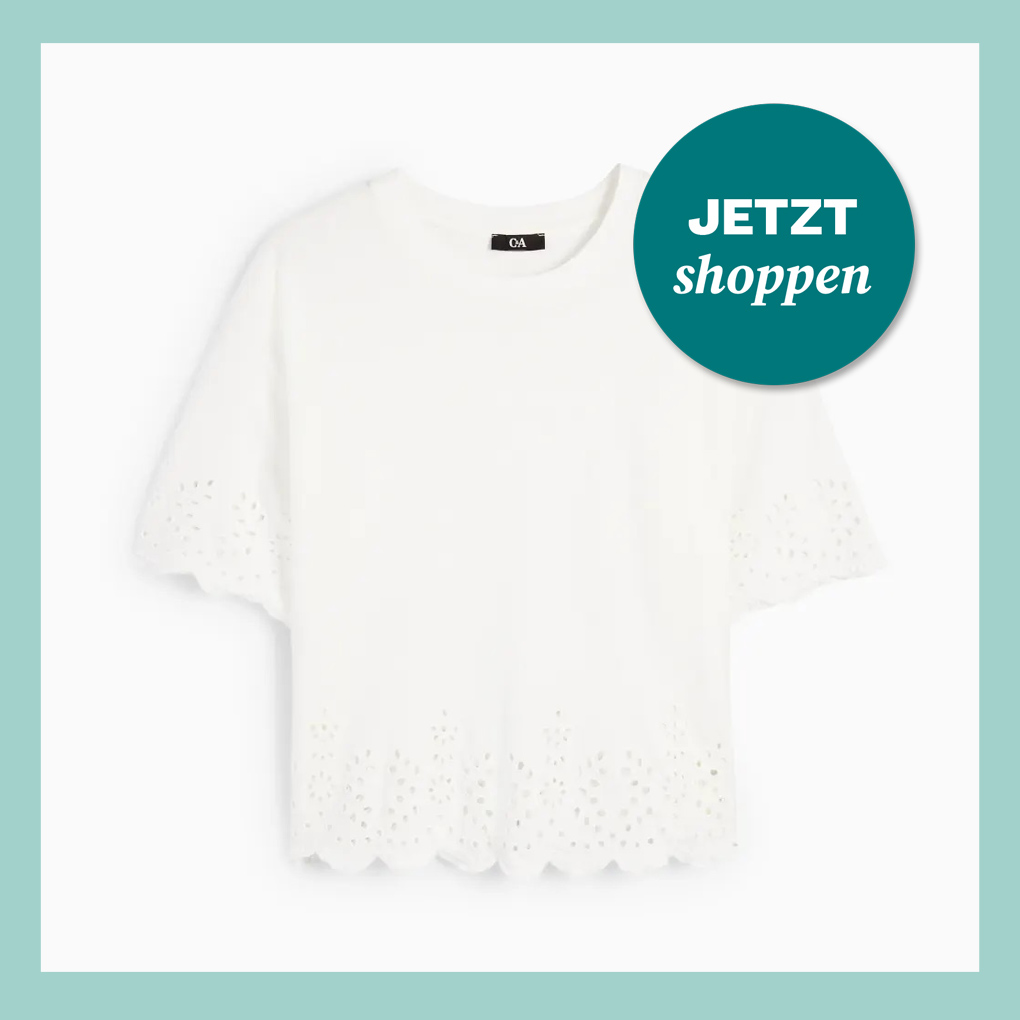 Shirt C&A weiß Broderie Anglaise