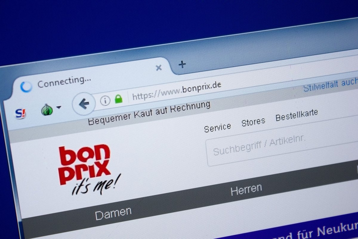 Online Seite vom Mode-Händler Bonprix