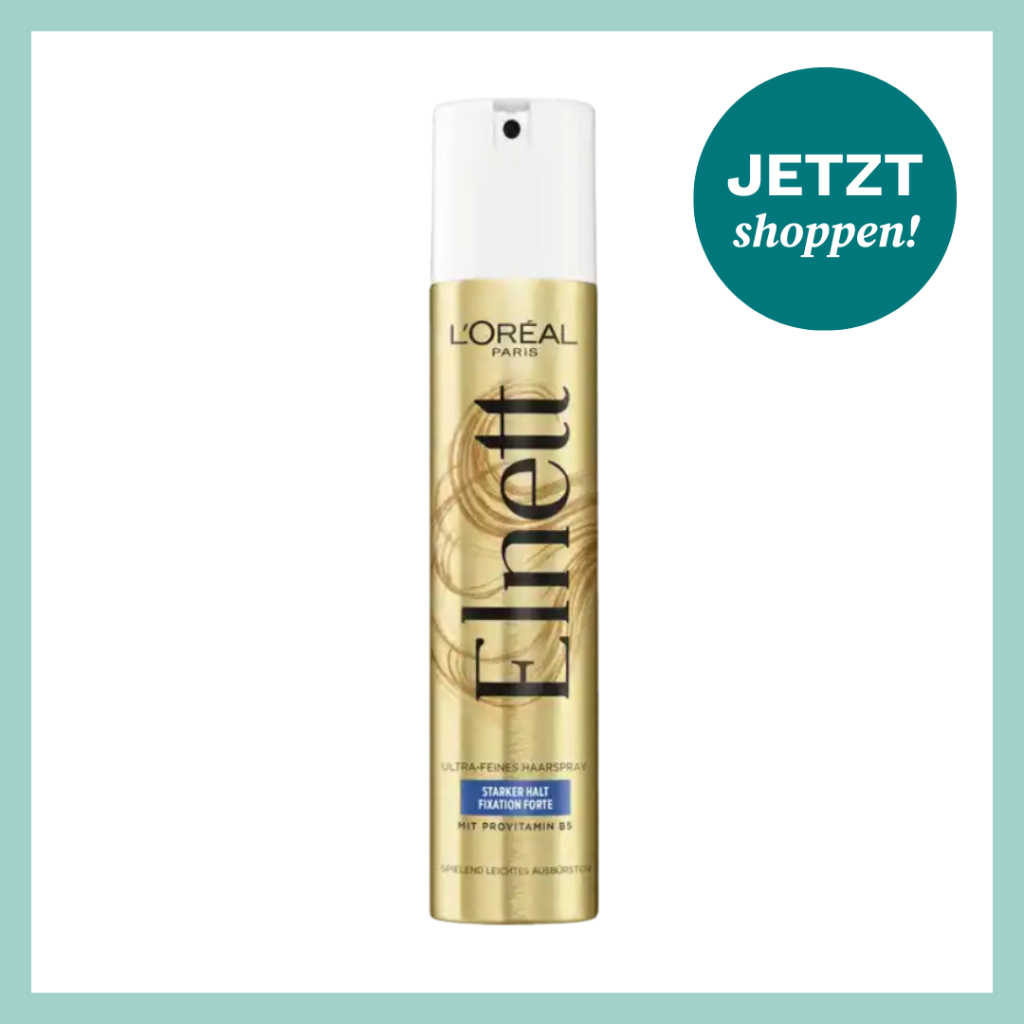 Goldene Sprayflasche des Elnett Haarsprays