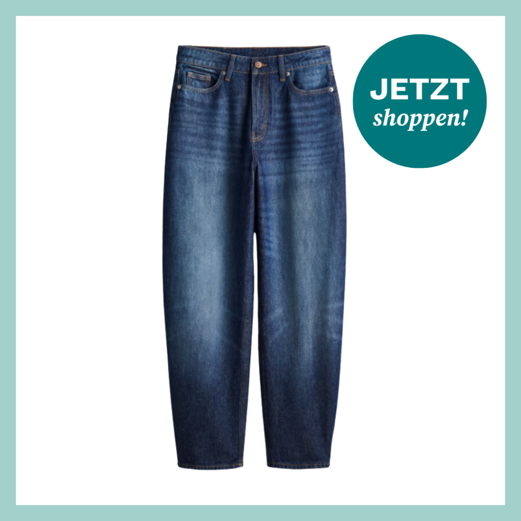 Dunkelblaue Jeans mit rundem Beinverlauf