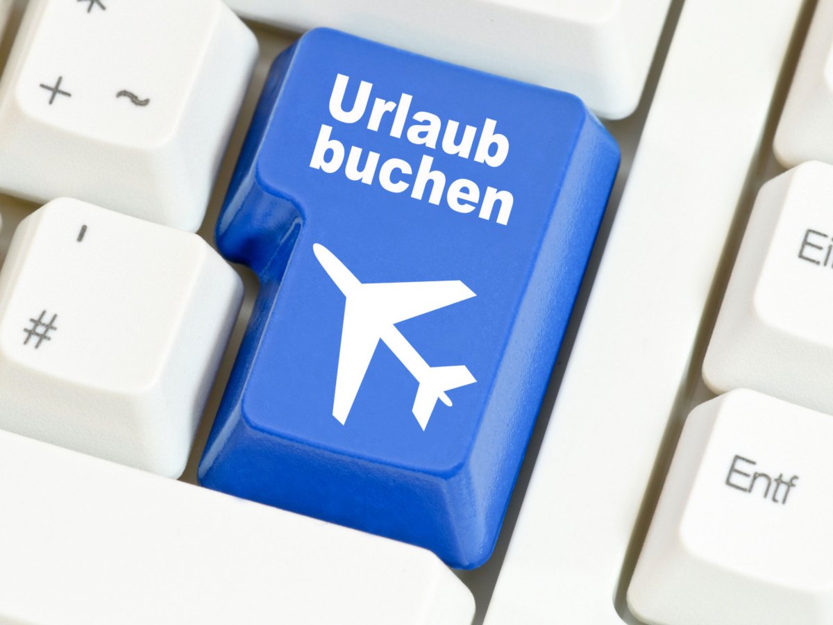 Tastatur mit „Urlaub buchen“-Taste