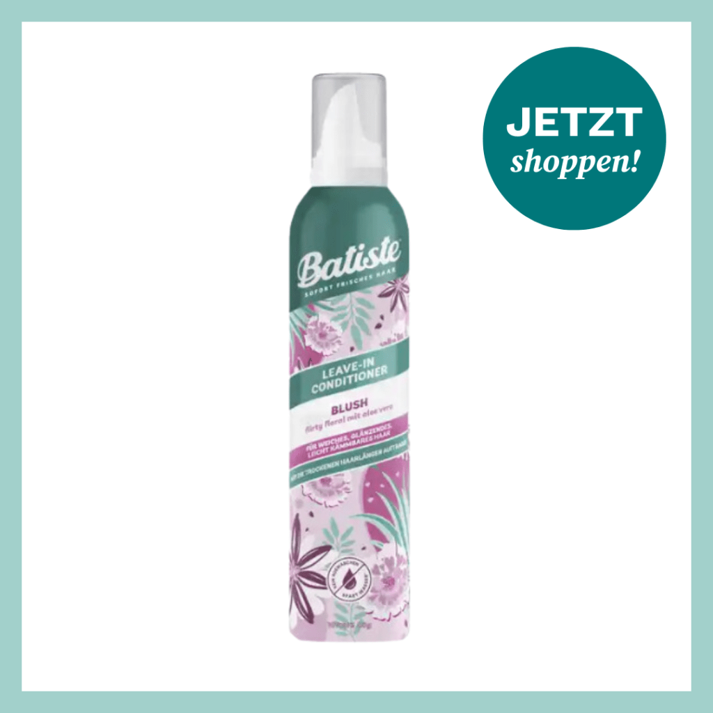 Leave-in-Conditioner von Batiste mit Blumen auf der Spray-Dose.