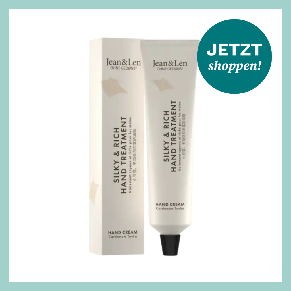 Handcreme mit cremefarbener Tube und eleganter Verpackung