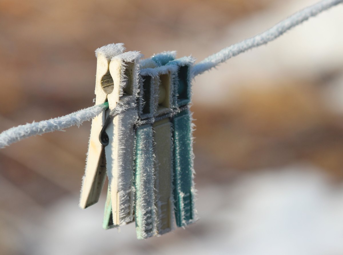 Wäscheklammern im winter