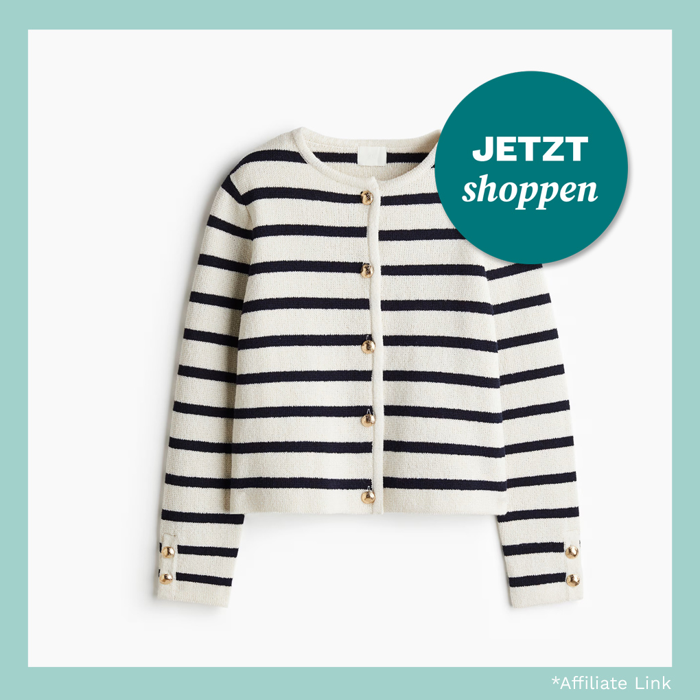 Cardigan von H&M mit Streifen in blau-weiß